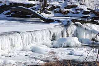 Frozen waterfalls in New York of U.S.