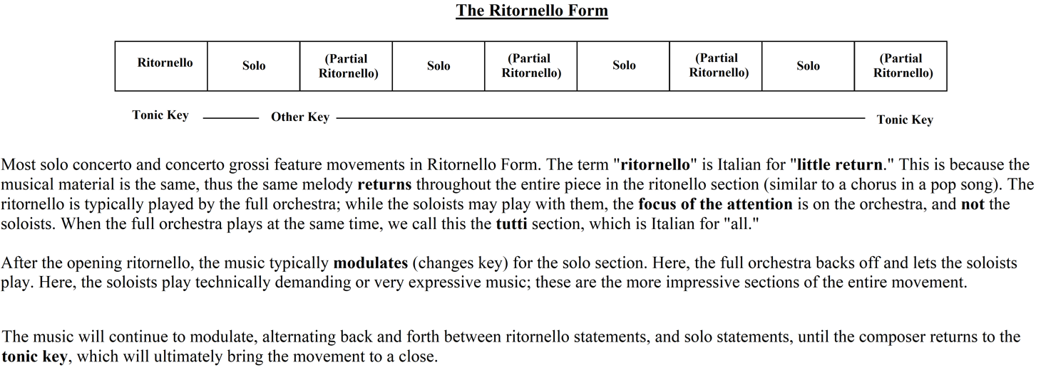Handout that describes the Ritornello form