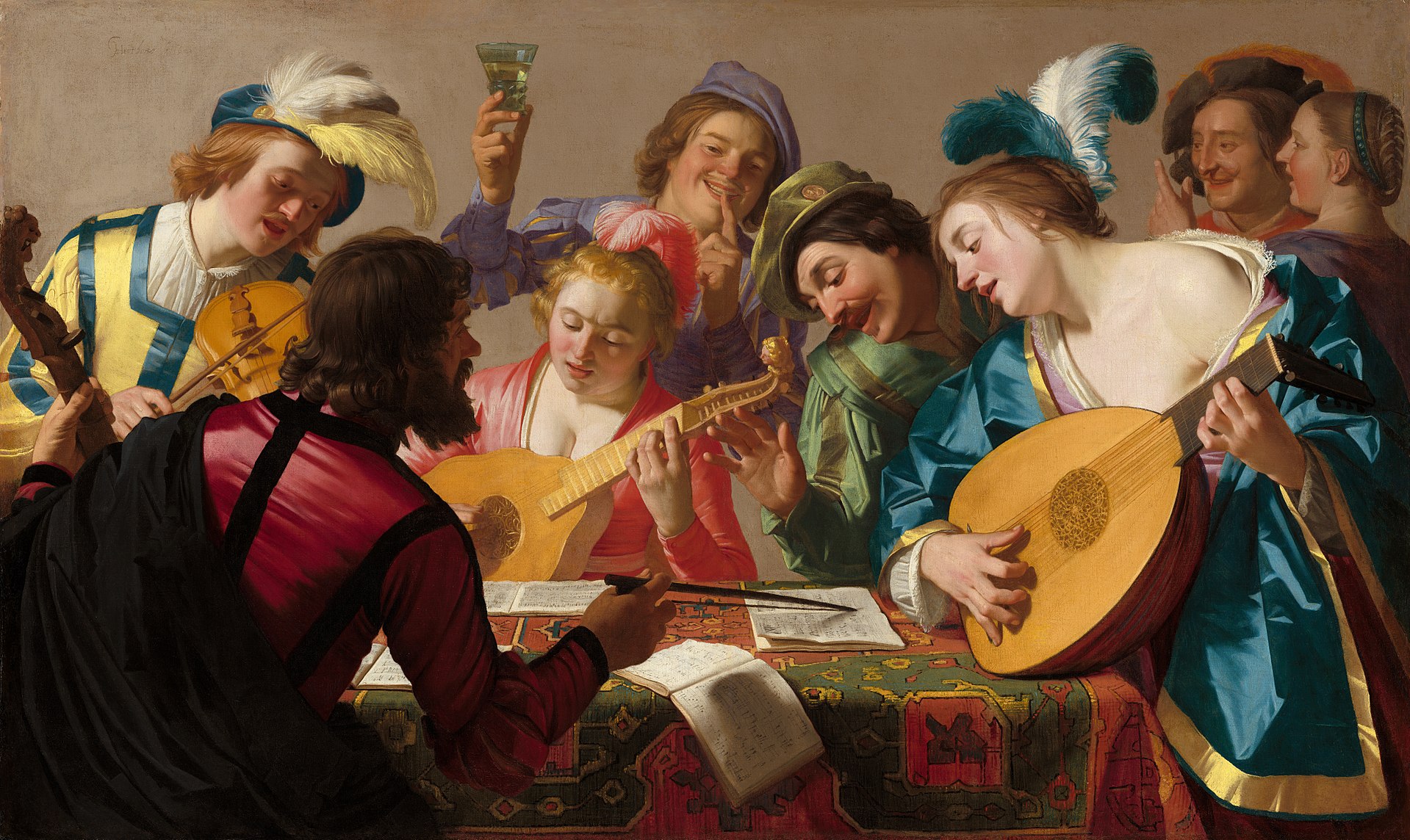 Painting of Renaissance Musicians by Gerard van Honthorst 